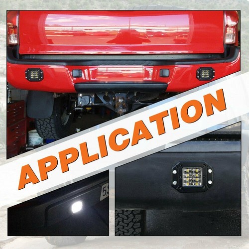 300W Flush Mount LED Pods Flood Spot Work Light Bar Backup Reverse Offroad 5" - Picture 10 of 11