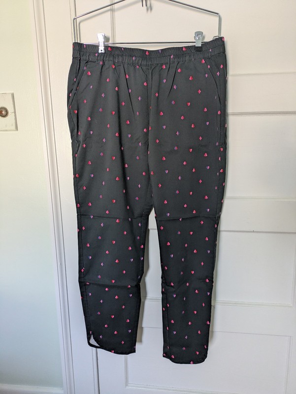 Marine Layer Allison Pants Womens Large Queen Of Hearts Elastic with Pockets!