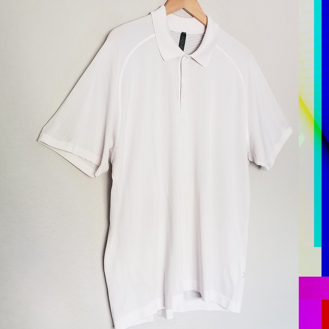 Lululemon Men’s XXL Metal Vent Tech Polo Shirt Off White Vented Breathable Golf thumbnail 13