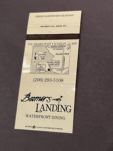 Vintage Washington Matchbook “Boomer’s Landing” Anacortes