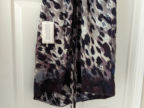 Robert Rodriguez Women's Size 6 Silk Blouse Purple Grey Animal Print - Picture 11 of 14