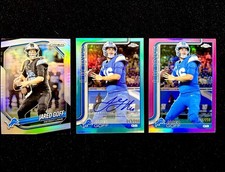 2025 Topps Chrome Auto Jared Goff  Aqua Refractor /299 ,Pink /250 & Prizm Silver