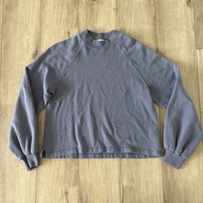 Abercrombie  Fitch Womens Mock Neck Sweatshirt Blue Gray Raglan Pullover Medium