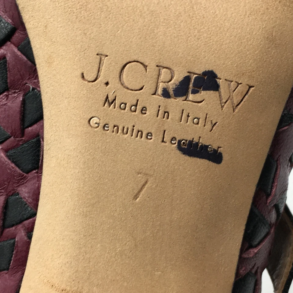 J Crew Mary Jane насос каблуки сандалии сабо туфли женский размер 7 черный фиолетовый Италия - Изображение 2 из 4