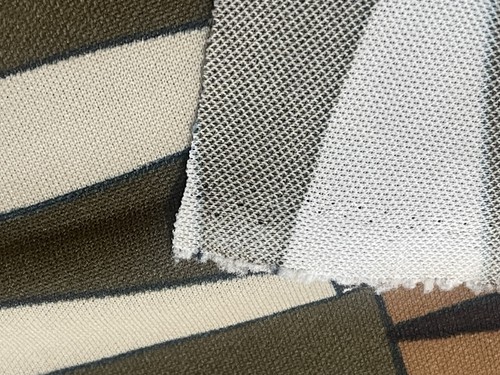 2.25Y MCM Mod Geometric Fabric Polyester Knit? Brown Green Tan White 60”W VTG - Picture 12 of 23