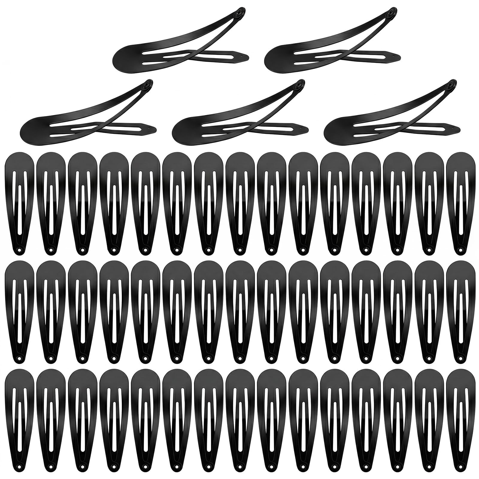 HJZHII 5400ATSA7111 Hair Clips, 50 Black Snap Clips