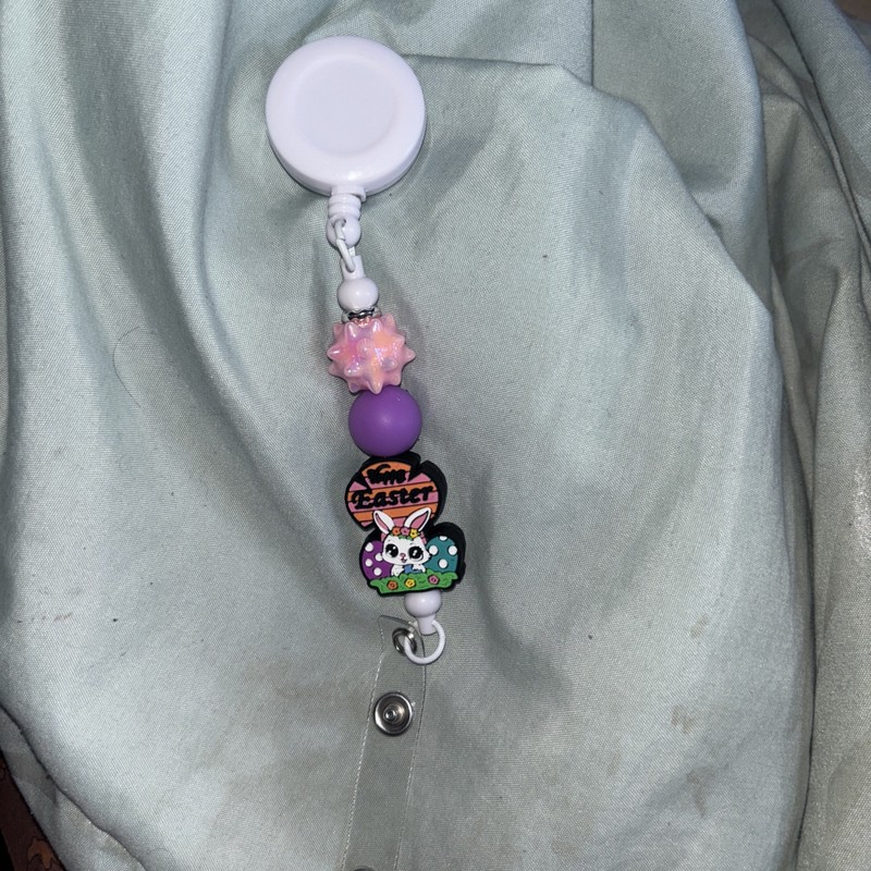 Fun For Easter Day  BadgeReel Handmade, Cute Beaded To Keep You Id Safe