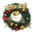  Xmas Wreaths Decorative Pine Needles Rattan Garlands with Stars Color Ball