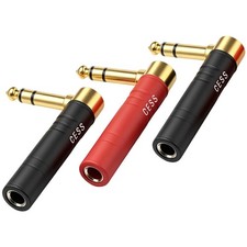 CNCESS 1/4 Inch TRS Right Angle Adapter, 6.35mm Stereo Female to Male