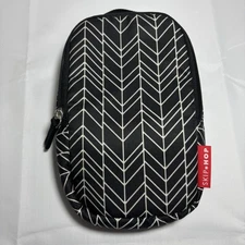 Skip Hop Chevron Insulated Baby Bottle Breast Milk Storage Bag Cooler Case Black