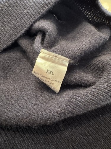 Allen Edmonds Cashmere Navy Blue Long Sleeve Polo Sweater XXL - Picture 3 of 3