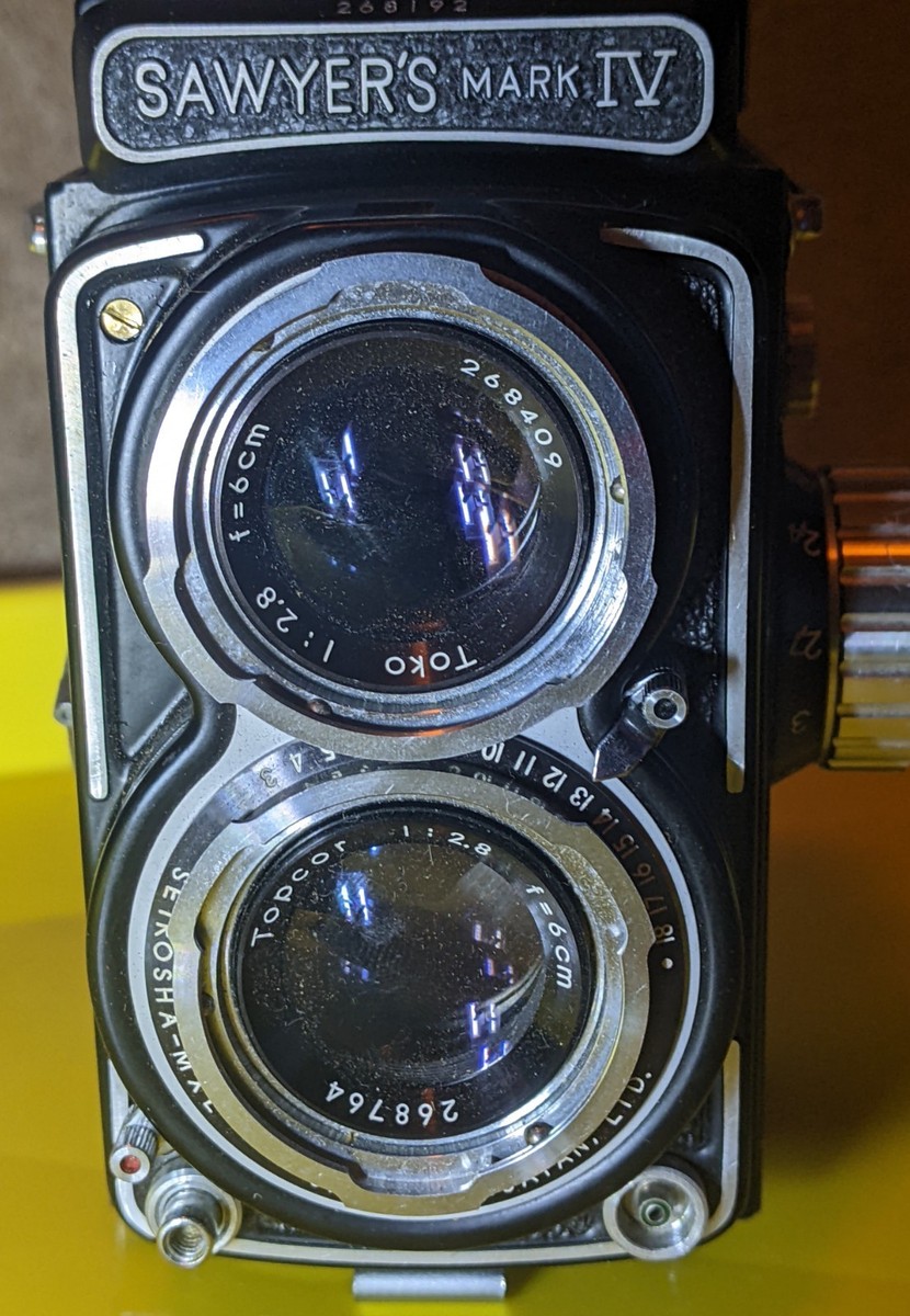 SAWYER'S MARK Ⅳ topcor F2.8 6cm Vintage Sawyers Mark IV 127 4x4cm Camera w/ Topcor 6cm f/2.8 TLR