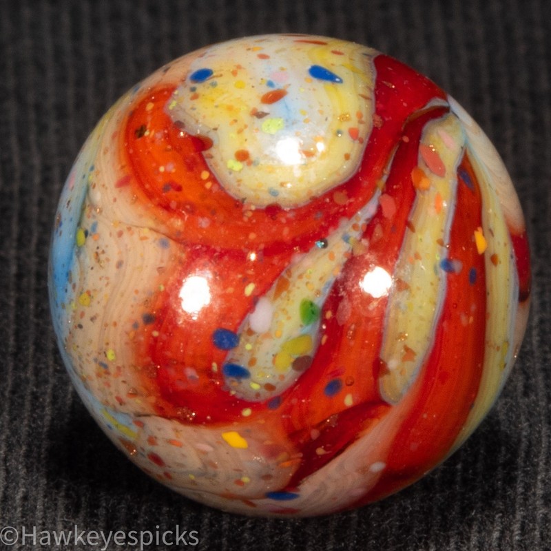 D.A.S. FRITTY LUTZ LADEN Swirl Marble 23/32" Mint Hawkeyespicks sg
