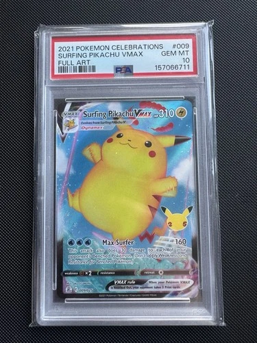 2021 Pokemon Celebrations Surfing Pikachu VMAX 009/025 PSA 10