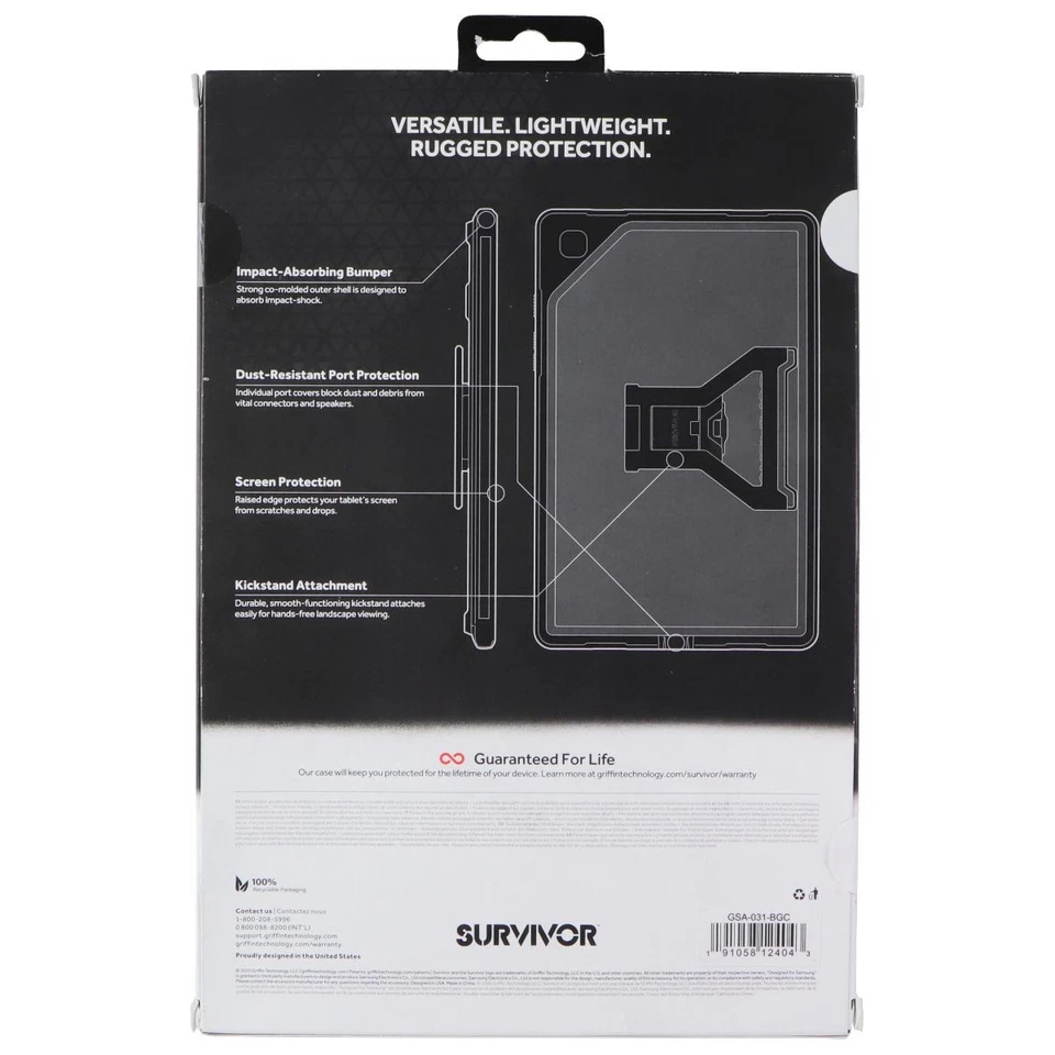 Griffin Survivor Endurance Series Case for Samsung Galaxy Tab A7 - Black - Image 2 of 2