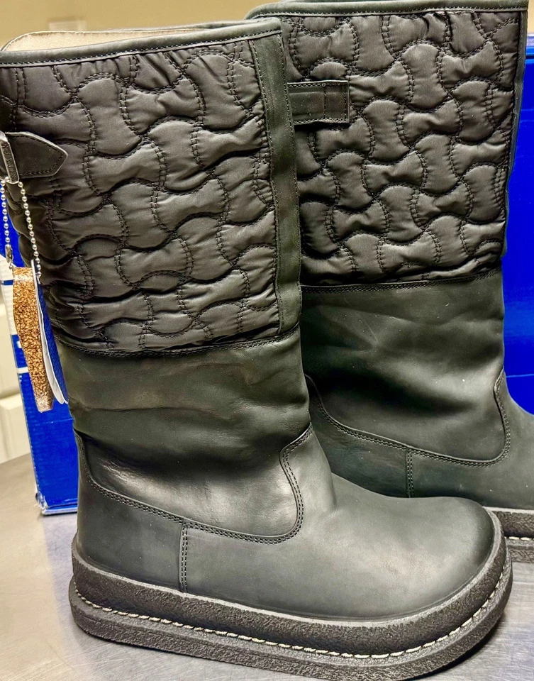 Birkenstock Iskut Boots Women’s Size 7 EU 38 Black Leather Fleece-Lined - Изображение 2 из 4