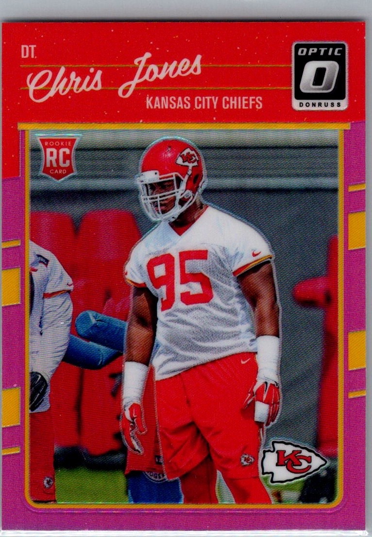 2016 Panini Donruss Optic Rated Rookie Pink Prizm #109 Chris Jones RC Chiefs