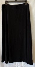 Sag Harbor L Black A-line Stretch Maxi Skirt Elastic Waistband Business Casual