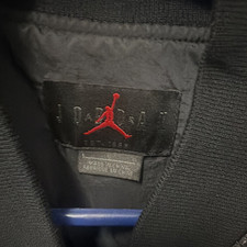 Jordan Men's Black Logo Accent Crinkle Bomber Zipper Mid-Length Jacket Size L