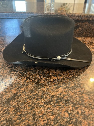 Eddy Bros Rogo II Größe 7 Cowboyhut schwarz 100 % Wolle hergestellt in den USA - Bild 7 von 12
