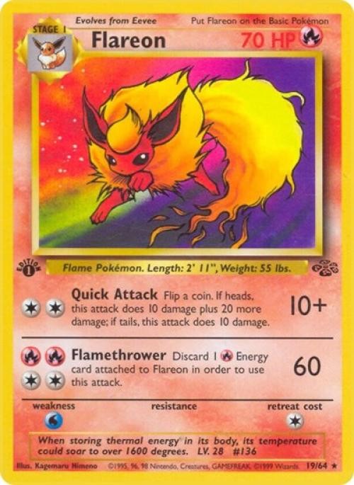 Pokemon Flareon (19) NM Unlimited Normal Jungle