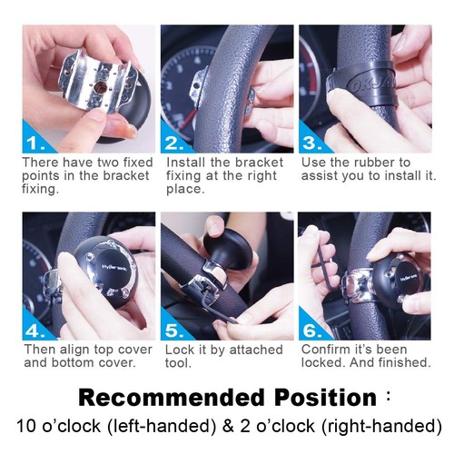 Vehicle Power Handle Car Steering Wheel Spinner Accessory Knob Universal Fit ... - Picture 7 of 7