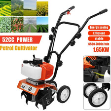 Petrol Garden Tiller Rotovator Cultivator Rotavator Soil Patch 52cc Cordless UK