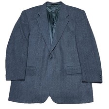 Lands  End Tweed Sport Coat Jacket Blazer Wool Lambswool 46L Vintage 90s