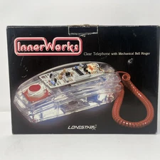 Lonestar Inner Works Model 911 Vintage Clear Red Transparent Phone 80s 90s Retro