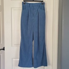 Cider Corduroy High-rise Wide Leg Pants In Light Blue Size Small