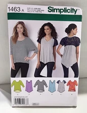 Simplicity 1463 Sewing Pattern Knit Tops Misses  XXS-XXL Karen Z Design Uncut