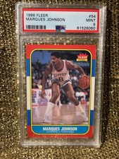 Marques Johnson 1986-87 1986 Fleer NBA Basketball #54 Los Angeles Clippers PSA 9