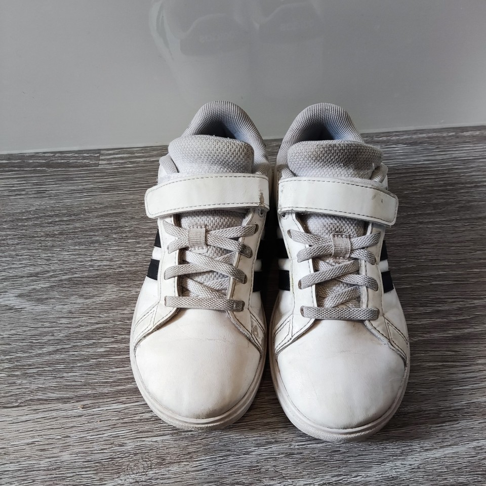 Adidas Grand Court 2.0 Kids Cloud White Core Black Size 12K | eBay UK