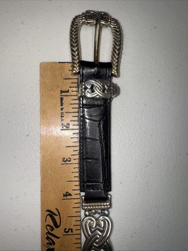 Vintage Brighton black leather and chain link belt medium/30 USA - Picture 10 of 20