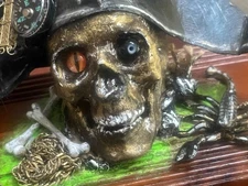 Pirate , Halloween Prop, Assemblage Art, Hand Crafted, Recycled wooden box, OOAK