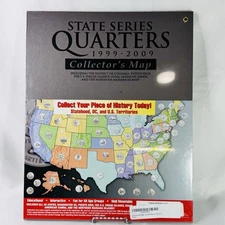 Whitman State Series  Quarters  1999 - 2009 Large Collector's Map MFG. SEALED