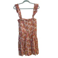 Aerie Flirty Shoulder Summer Mini Dress Smocked Floral Tiered Ruffle Size XXL