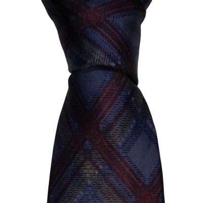 Givenchy Paris Silk Necktie Men's Multicolor Plaid Preppy Designer Tie EUC