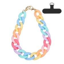 Phone Wrist Strap, 15" Acrylic Cellphone Chain with Tether Tab, Multicolor