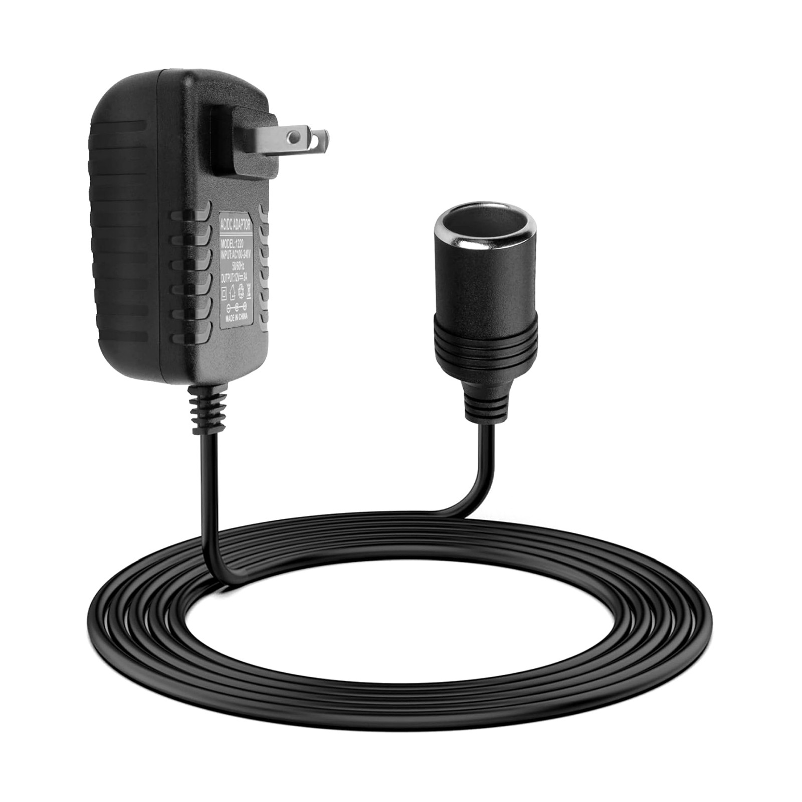 12V-2A Standard US 2-Pins Plug Car Cigarette Lighter Converter Socket Adapter