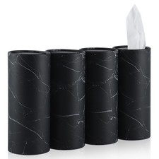 Tissue Holder, 4 Pack Car Cup Holder Facial Tissues with Travel Tissue Bag, Q...