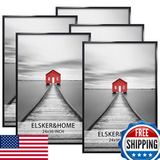 ELSKER HOME 24x36 Black Poster Picture Frame 5-Pack Horizontal/Vertical Mount