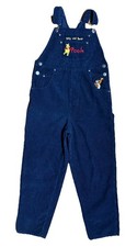 Vintage Disney  s Winnie The Pooh Corduroy Overalls Girls 10/12  Silly Old Bear  