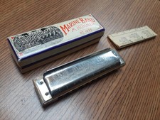 Vintage Harmonica Hohner Marine Band 1896 Key Bb 10 Hole Bluesy Harp B Flat