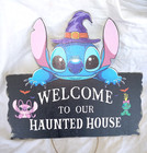 Stitch Halloween Sign Plaque "Welcome to our haunted house" 12"X14"- New NEW