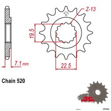 JT Sprockets Steel Front Sprocket - 13T - JTF434.13