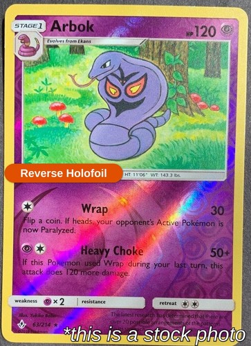 Reverse Holofoil - Arbok - 63/214 - SM - Unbroken Bonds - NM