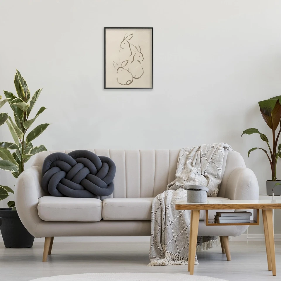 Earthtone 兔子素描框 Giclee 墙艺术设计 June Erica Vess, Bla... — 第 2/4 张图片