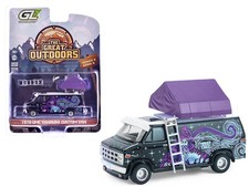 GreenLight 1978 GMC Vandura Custom Van Black with Wizard Graphics and White Top
