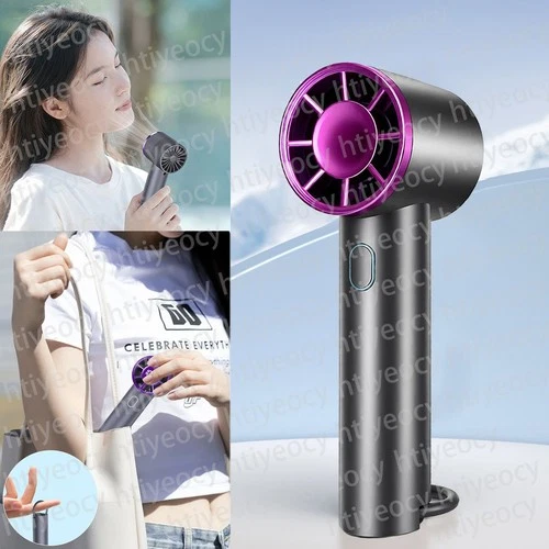 Portable Handheld Turbo Fan with Ice Cooling 100-Speed Rechargeable Personal Fan